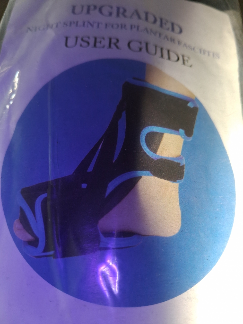 Night Splint Foot Brace - Black/Blue Support for Plantar Fasciitis